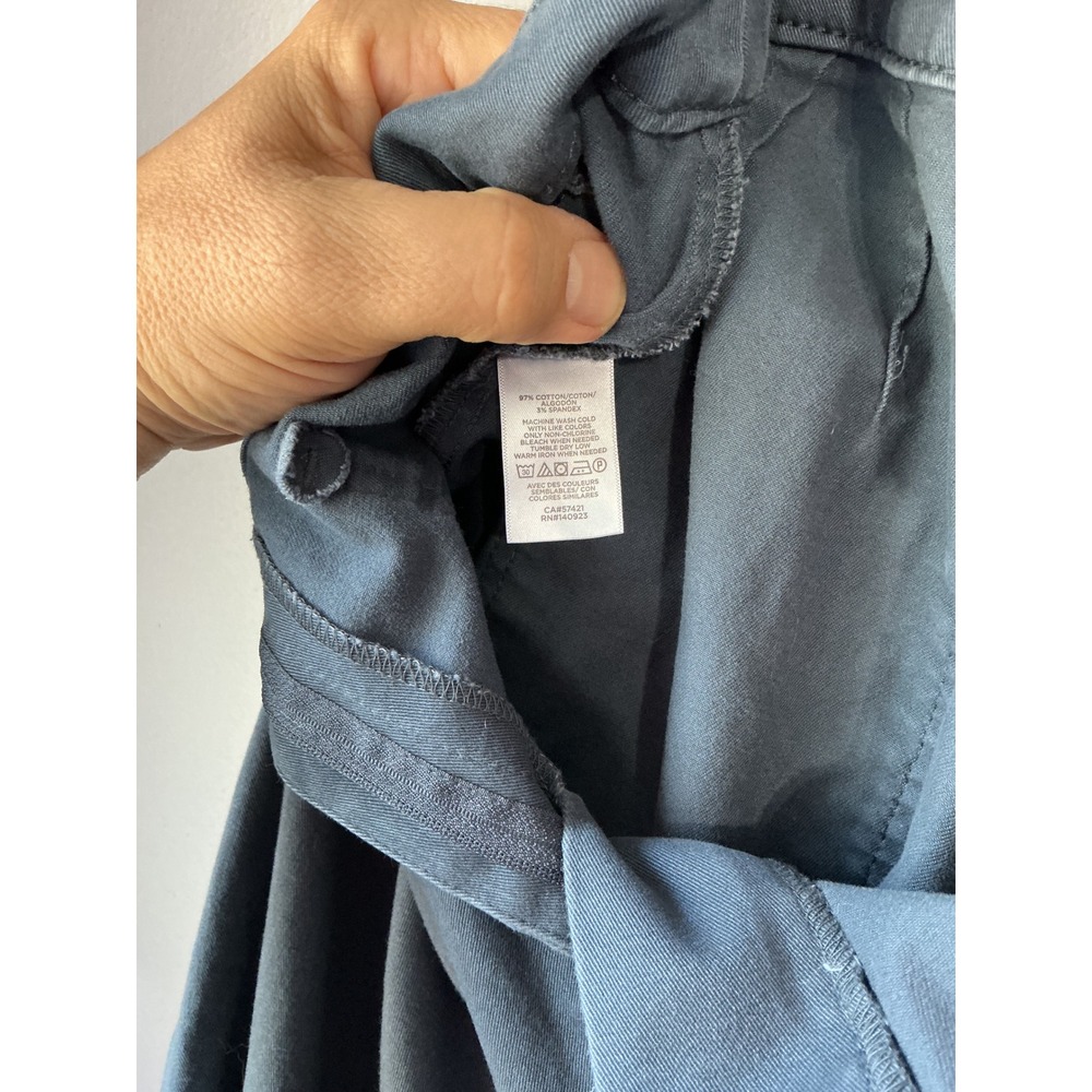 Loft Outlet High Rise Slim Wide Leg Pants Blue Teal Patch Pocket Size 14 - Picture 11 of 11